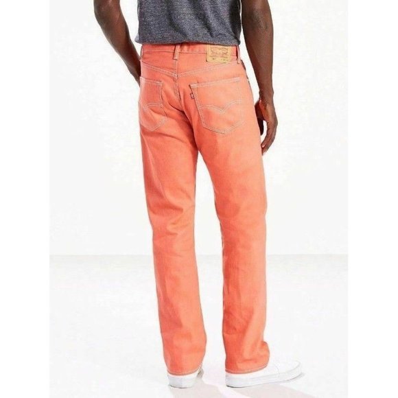 Levi's Other - Levis 501 Shrink To Fit Button Fly Jeans Orange Apricot Raw Denim Size 30x32